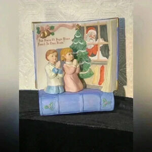 Vintage, 1988  Lefton Children and Santa Music Box with Original Box
